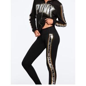 VS Pink Silver and Gold Sequin 2 Piece warm up suit RARE